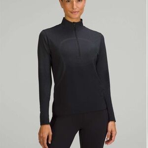 Lululemon Swiftly Relaxed Half Zip Black Rhino Gray 10